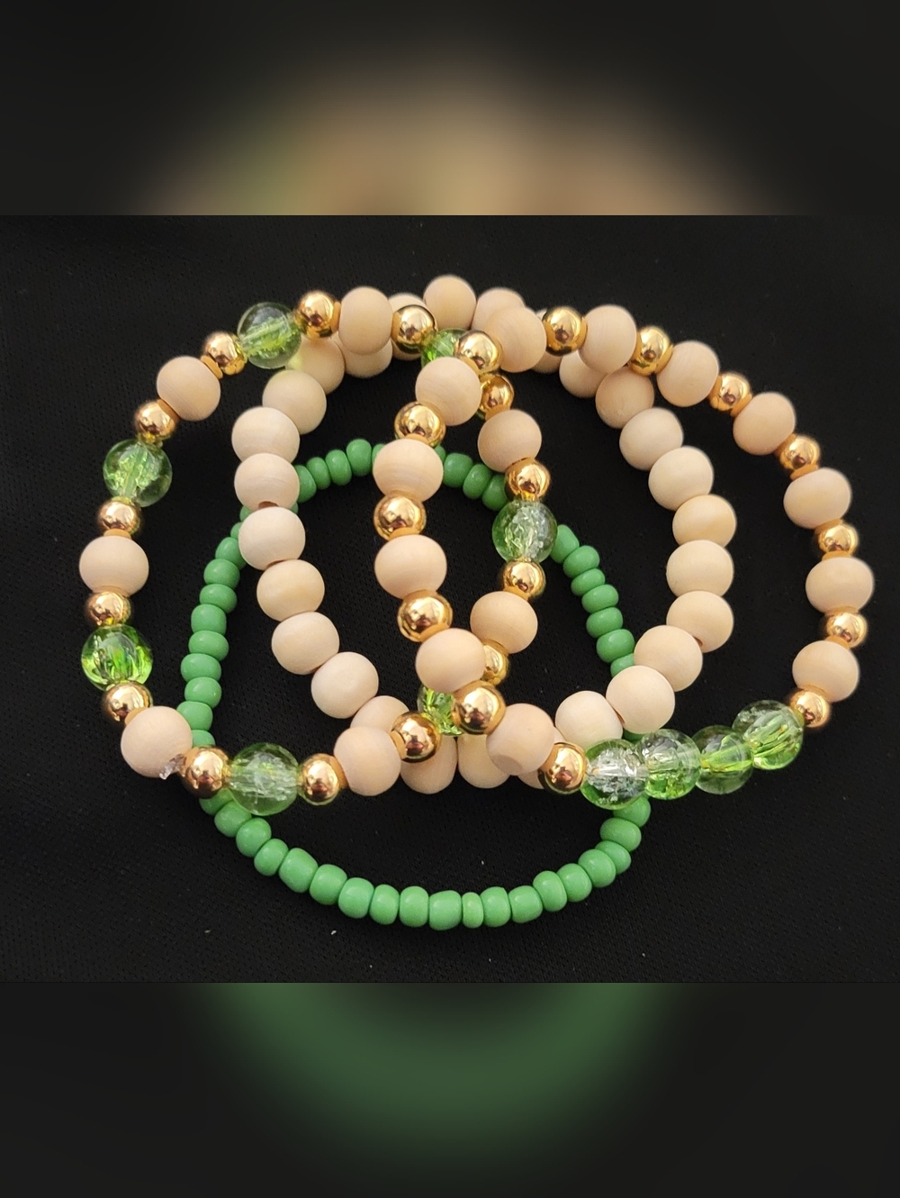 Hand Crafted Stretch Beaded Bracelet Set of 
4